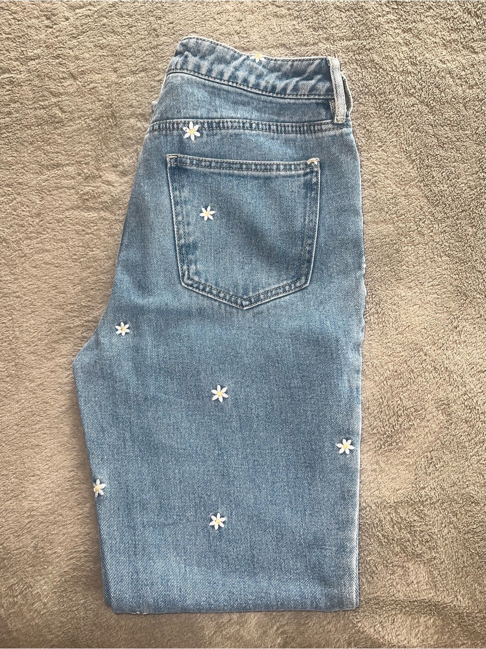 PacSun Light Blue Daisy Embroidered Boyfriend Jeans - Picture 3 of 4